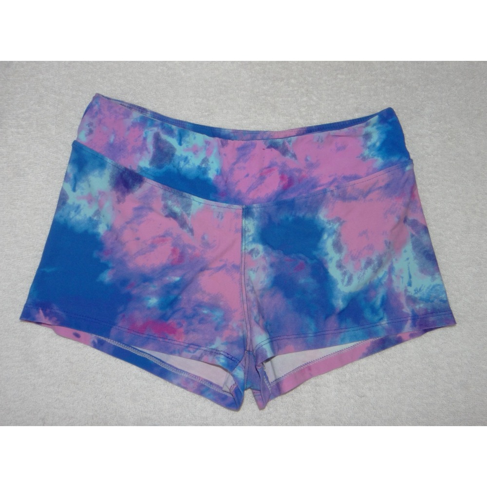 Hot Kiss Tie Dye Booty Shorts Blue Pink Purple BTS3894 Activewear Festival M